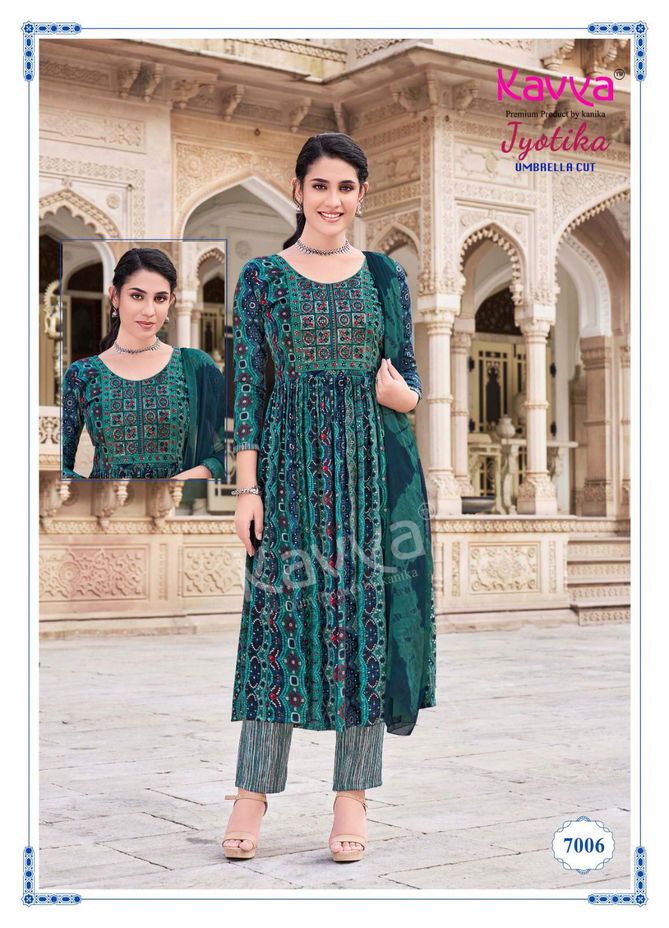 Jyotika Vol 7 By Kavya Capsule Foil Printed Kurti With Bottom Dupatta Wholesale Price In Surat